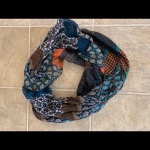 Blue and orange infinity scarf